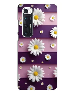 Чехол для Xiaomi Mi 10s с картинкой «Ромашки на фиолетовом»