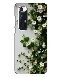 Чехол для Xiaomi Mi 10s с картинкой «Ветка мелких белых цветов»