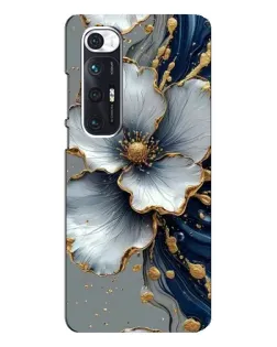 Чехол для Xiaomi Mi 10s с картинкой «Белый цветок и золотой флюид»