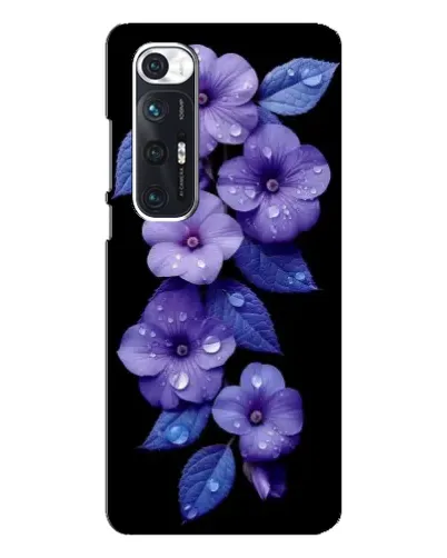 Чехол для Xiaomi Mi 10s с картинкой «Фиолетовые цветы с росою»