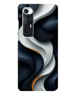 Чехол для Xiaomi Mi 10s с картинкой «Объемные черно-белые ленты»