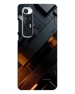 Чехол для Xiaomi Mi 10s с картинкой «Черные геометрические блоки»