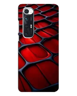Чехол для Xiaomi Mi 10s с картинкой «Красная глянцевая сетка»