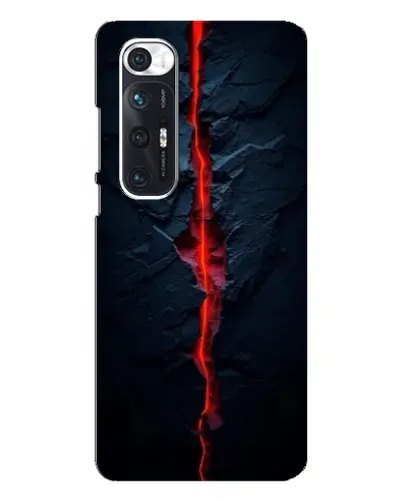 Чехол для Xiaomi Mi 10s с картинкой «Kрасная лавовая трещина»