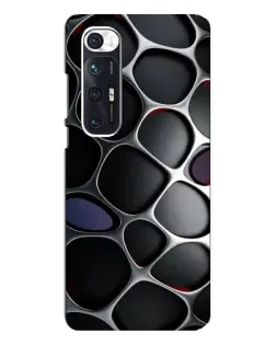 Чехол для Xiaomi Mi 10s с картинкой «Объемная темная решетка»