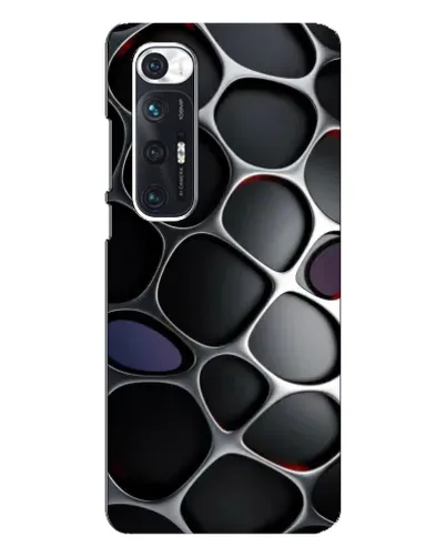 Чехол для Xiaomi Mi 10s с картинкой «Объемная темная решетка»
