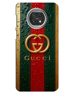 Чехол для Xiaomi Mi 10t Lite с картинкой «Gucci — фирменная полоса и золото»