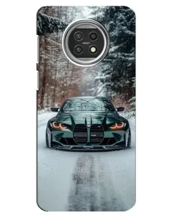 Чехол для Xiaomi Mi 10t Lite с картинкой «BMW в зимнем лесу»