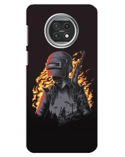 Чехол для Xiaomi Mi 10t Lite с картинкой «PUBG — огненный силуэт»
