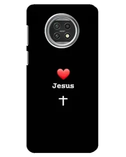 Чехол для Xiaomi Mi 10t Lite с картинкой «Сердце - Jesus»