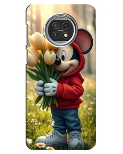 Чехол для Xiaomi Mi 10t Lite с картинкой «Микки с тюльпанами»