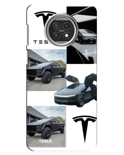 Чехол для Xiaomi Mi 10t Lite с картинкой «Коллаж Cybertruck Tesla»