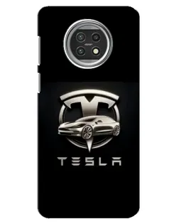 Чехол для Xiaomi Mi 10t Lite с картинкой «Tesla — серебристое авто»