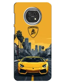 Чехол для Xiaomi Mi 10t Lite с картинкой «Желтый Lamborghini город»