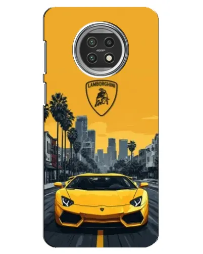 Чехол для Xiaomi Mi 10t Lite с картинкой «Желтый Lamborghini город»