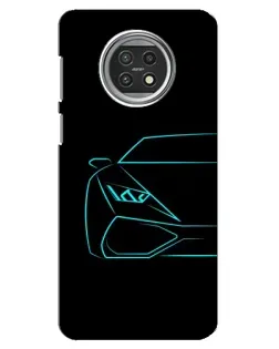 Чехол для Xiaomi Mi 10t Lite с картинкой «Голубой силуэт Lamborghini»