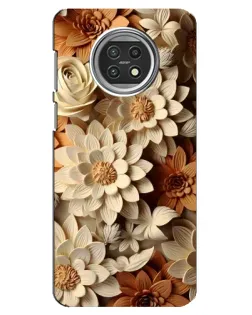 Чохол для Xiaomi Mi 10t Lite з картинкою «Бежевий флористичний декор»