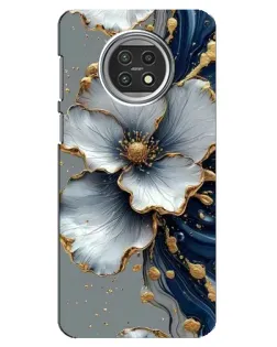 Чохол для Xiaomi Mi 10t Lite з картинкою «Біла квітка та золотий флюїд»