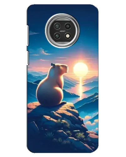 Чехол для Xiaomi Mi 10t Lite с картинкой «Закат солнца с капибарой»