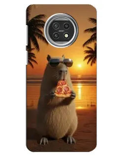 Чехол для Xiaomi Mi 10t Lite с картинкой «Капибара с пиццей»