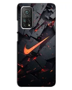 Чехол для Xiaomi Mi 10T Pro с картинкой «Nike — эффект разломов»