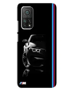 Чехол для Xiaomi Mi 10T Pro с картинкой «Силуэт BMW в темноте»