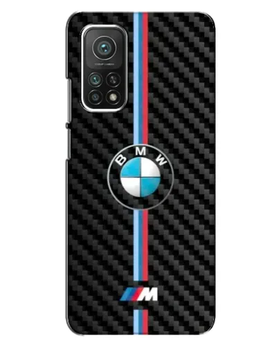 Чехол для Xiaomi Mi 10T Pro с картинкой «Эмблема BMW и карбон»