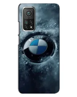 Чехол для Xiaomi Mi 10T Pro с картинкой «Логотип BMW — лед»