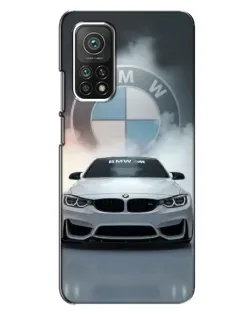 Чехол для Xiaomi Mi 10T Pro с картинкой «BMW в белом дыму»