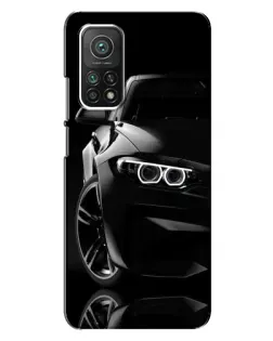Чехол для Xiaomi Mi 10T Pro с картинкой «Черная BMW — профиль»