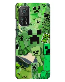 Чехол для Xiaomi Mi 10T Pro с картинкой «Криперы Minecraft»