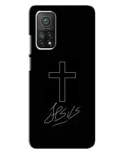 Чехол для Xiaomi Mi 10T Pro с картинкой «Графический крест Jesus»