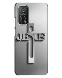 Чехол для Xiaomi Mi 10T Pro с картинкой «Металлический крест Jesus»