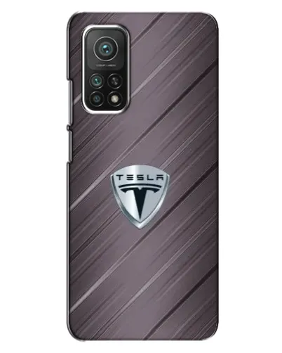 Чехол для Xiaomi Mi 10T Pro с картинкой «Металлическая текстура Tesla»