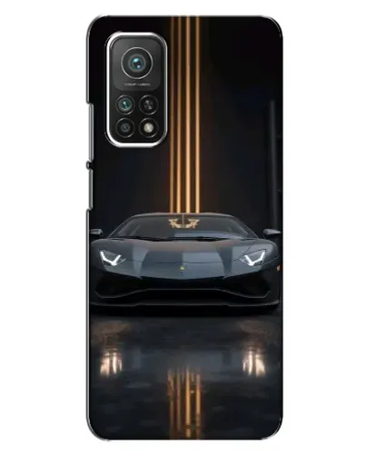 Чехол для Xiaomi Mi 10T Pro с картинкой «Lamborghini золотые линии»