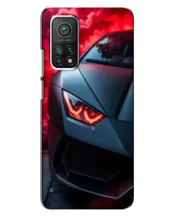 Чехол для Xiaomi Mi 10T Pro с картинкой «Lamborghini красное сияние»