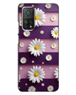Чехол для Xiaomi Mi 10T Pro с картинкой «Ромашки на фиолетовом»