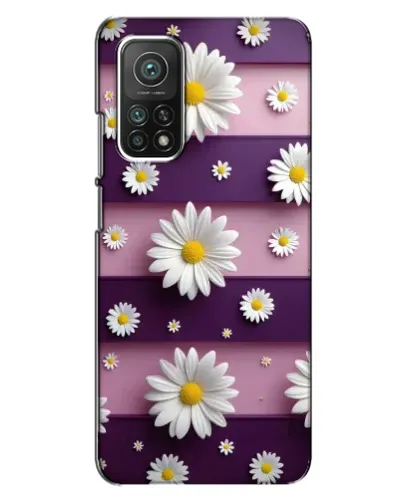 Чехол для Xiaomi Mi 10T Pro с картинкой «Ромашки на фиолетовом»