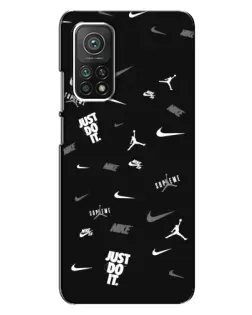 Чехол для Xiaomi Mi 10T с картинкой «Nike Black Pattern»