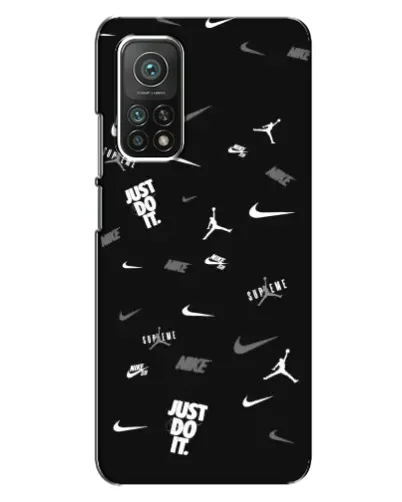 Чехол для Xiaomi Mi 10T с картинкой «Nike Black Pattern»