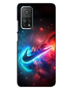 Чехол для Xiaomi Mi 10T с картинкой «Огненный логотип Nike»