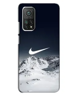 Чехол для Xiaomi Mi 10T с картинкой «Nike — зимние горы»