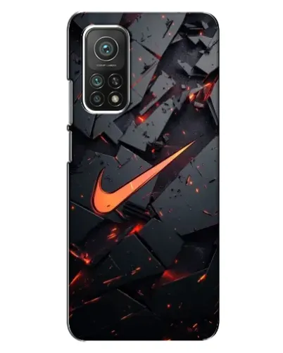 Чехол для Xiaomi Mi 10T с картинкой «Nike — эффект разломов»