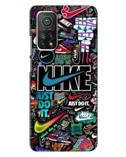 Чехол для Xiaomi Mi 10T с картинкой «Яркий коллаж Nike»