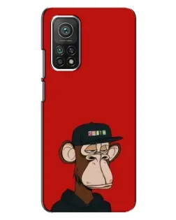 Чехол для Xiaomi Mi 10T с картинкой «Bored Ape — красный фон»
