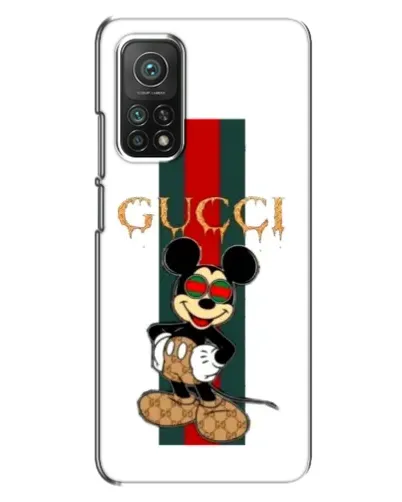 Чехол для Xiaomi Mi 10T с картинкой «Микки Маус Gucci — полосы»