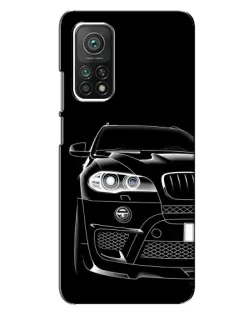 Чехол для Xiaomi Mi 10T с картинкой «Темный силуэт BMW»