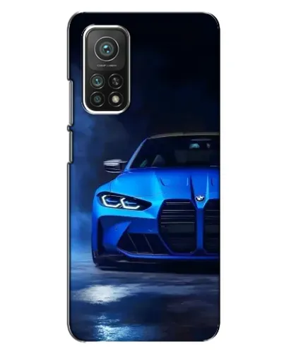Чехол для Xiaomi Mi 10T с картинкой «Голубая BMW M4»