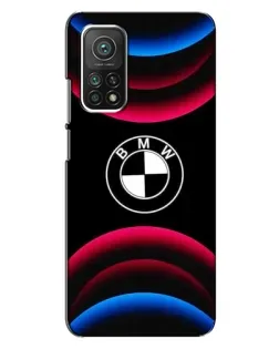 Чехол для Xiaomi Mi 10T с картинкой «Логотип BMW и неоновые дуги»