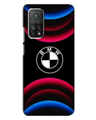 Чехол для Xiaomi Mi 10T с картинкой «Логотип BMW и неоновые дуги»